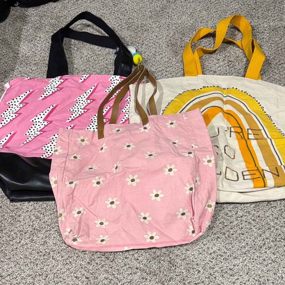 3 reusable tote bags